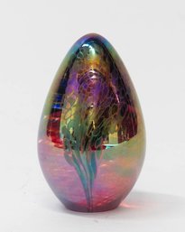 3' Glass Eye Studios Iridescent Egg Paperweight