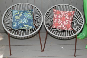 CB2 Outdoor Ixtapa Patio Chairs With Outdoor Pillows