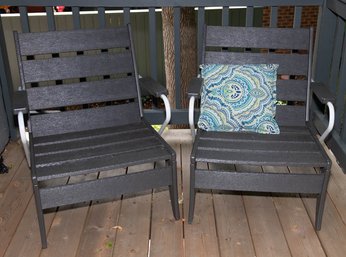 Polywood Deep Seated Slate Gray Outdoor Armchairs