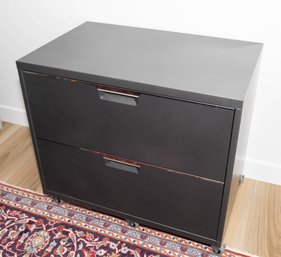 CB2 Tps Black Two Drawer Wide Filing Cabinet