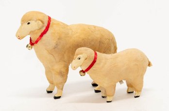 Paper And Wood Sheep Figurines