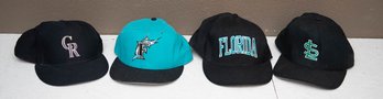 Vintage Florida Marlins And Colorado Rockeis Size 7.5 Fitted Hats
