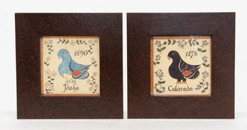 1992 Chestnut Tree Studio Hand Painted Bird Folk Art Colorado And Idaho