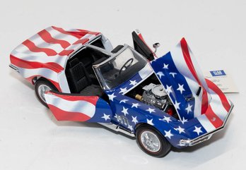 1986 Franklin Mint 1:24 Stars And Stripes Corvette Stingray Limited Edition With Box