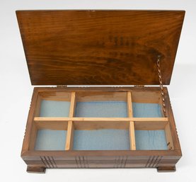 Rustic Wooden Hinged Jewelry Box