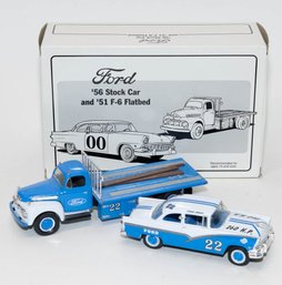 1994 First Gear 1:34 1956 Ford Stock Car & 1951 F-6 Flatbed With Box