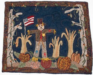 1997 Hooked Rug By Sharon Gunderson ' Country Autumn'