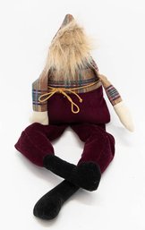 Americana Santa Velvet Legs Folk Art Doll