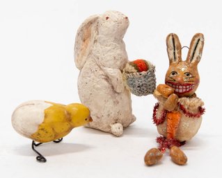 Handmade Easter Bunny Folk Art Decor