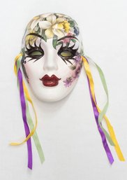 Porcelain Lady Face Mardi Gras Wall Mask