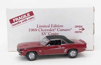 The Danbury Mint Limited Edition Maroon 1969 Chevy Camaro SS Coupe Die Cast With Box