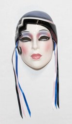 Clay Art Porcelain 1920s Flapper Lady Face Wall Mask