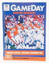 September 13, 1987 Game Day Magazine AFC Champions 1986 Denver Broncos