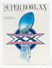Super Bowl XX Chicago Bears Vs. New England Patriots Official Game Program