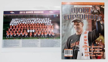 Lindy's 2015 Broncos World Champions Magazine And Team Picture