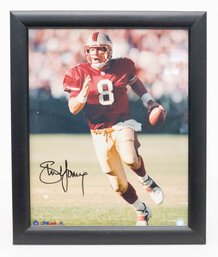 Steve Young Signed  Running Framed Photo 8x10