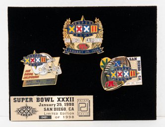 Super Bowl XXXII Limited Enamel Pin Set 431/1998