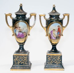 Royal Vienna Style Covered Urns