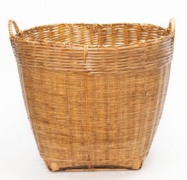 Vintage Large Woven Rattan Basket
