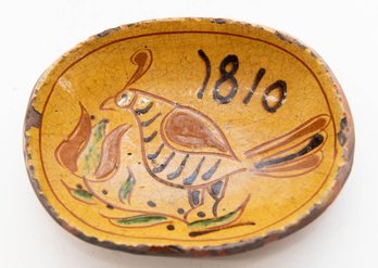 2000 Shooner American Redware 1810 Oval Bird Dish Signed By Greg Shooner