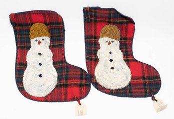 Gunderson Homestead Primitives Handmade Hooked Rug XL Snowman Stockings