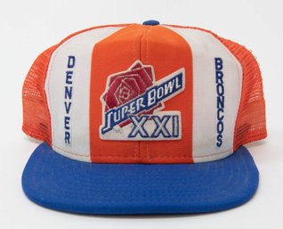 1987 Denver Broncos Super Bowl 21 Adjustable Hat Very Good Condition