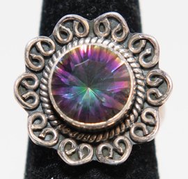 Rainbow Mystic, Quartz Sterling Silver Ring Size 6