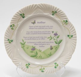 9' Belleek Ireland Mother's Blessing Porcelain Plate