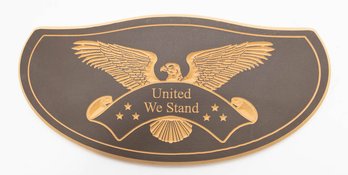 Wood Carved United We Stand Plaque