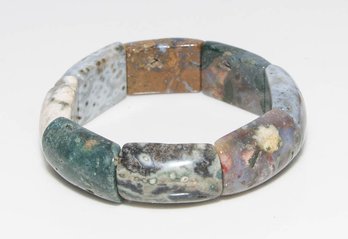 Multi Colored Agate Stretch Natural Stone Bracelet