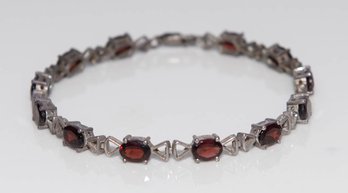 Deep Red Garnet Tennis Bracelet