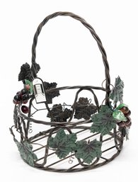 Distinctive Accents Metal Grape Cluster With Leaves Basket New In Box (Suggested Retail $7.75)