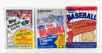 1986 Fleer And 1989 Fleer And Topps Baseball Trading Cards Sealed