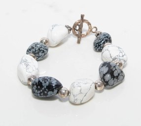 Marble Stone Black And White Bracelet