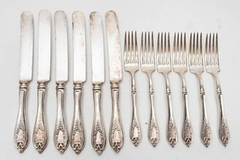 1847 Rogers Bros. Silver Plate Knives And Dinner Forks (6 Each)