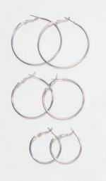 Silver Tone Hoop Earrings