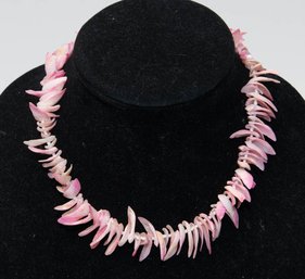 Girl's Pink Puka Shell Necklace