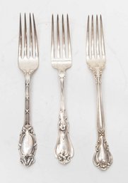 3 Miscellaneous Sterling Dinner Forks