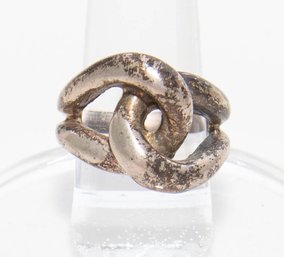 Silver Tone Knot Ring Size 6.5