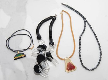 Costume Necklaces Including Gold Tone Avon And Enamel Black