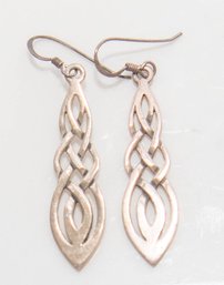 Sterling Silver Oblong Celtic Dangle Earrings