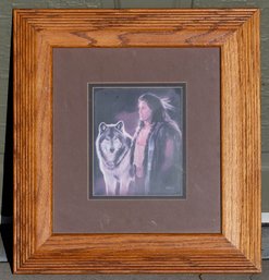 Mail Distant Eyes Native American Wolf Print