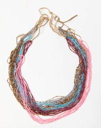 6 Strand Multi Color Beaded Fashion Necklace