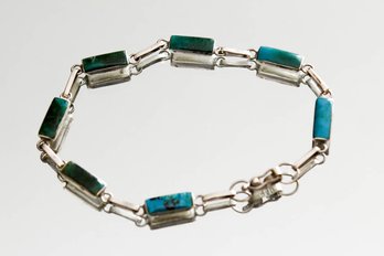 Turquoise And Sterling Bracelet