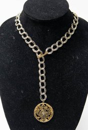 Gold Tone Medallion Chain Belt Waist Accessory