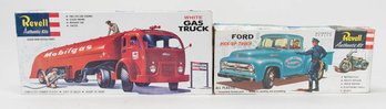 Revell 1958 Mobilegas Truck And 1995 Ford Pick-Up Truck Model Kits AS IS