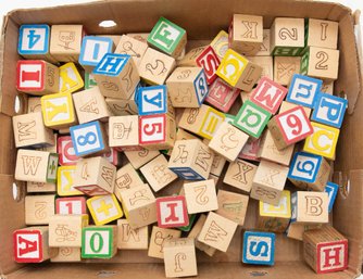 Lot Of Children's Wood Alphabet Blocks