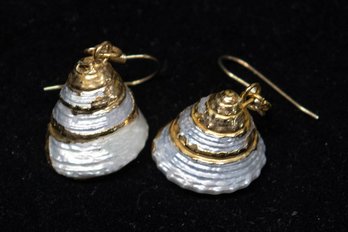Pearl Trochus Seashell Drop Earrings