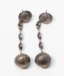 Silver Concha Earrings 8.19g