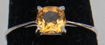 Citrine Sterling Silver Ring Size 8